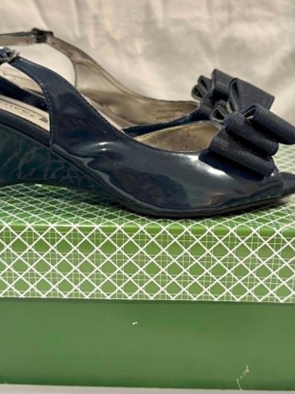 J.Renee Krissie Navy Wedge Heel Size 6M